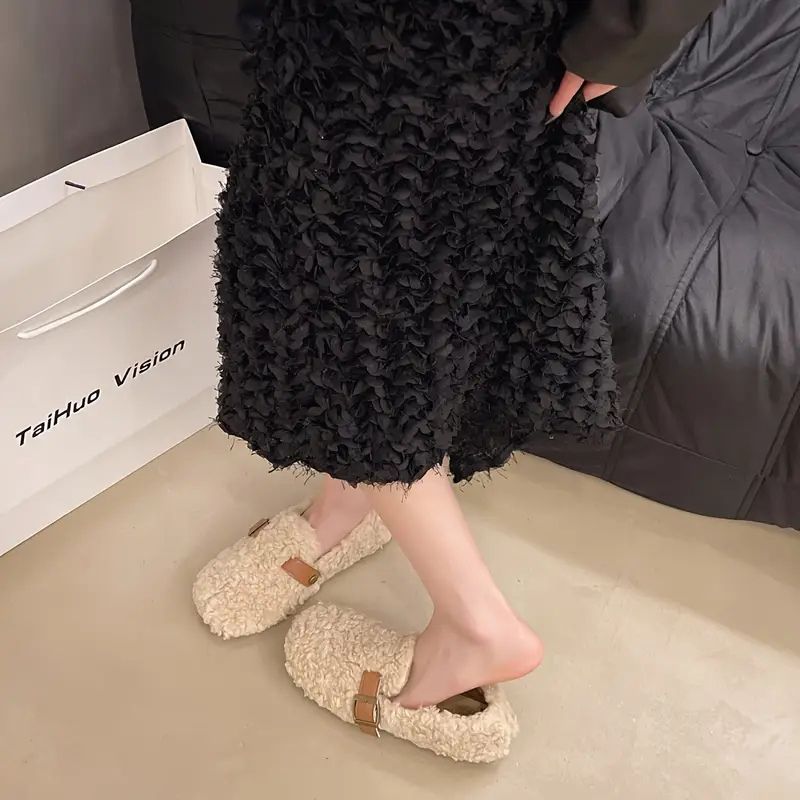 Shearling Buckle Loafers – Cloud-Soft Warmth with Everyday Support