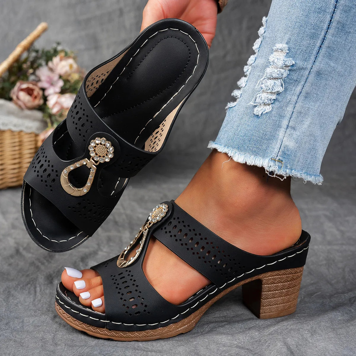 Bella Jewel Mule Sandals