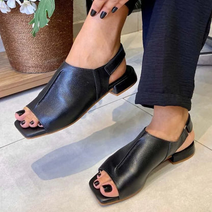 Vera Leather Block Heel Sandals