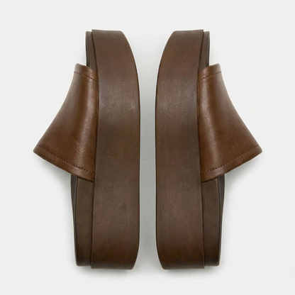 Arwinn Leather Platform Slides