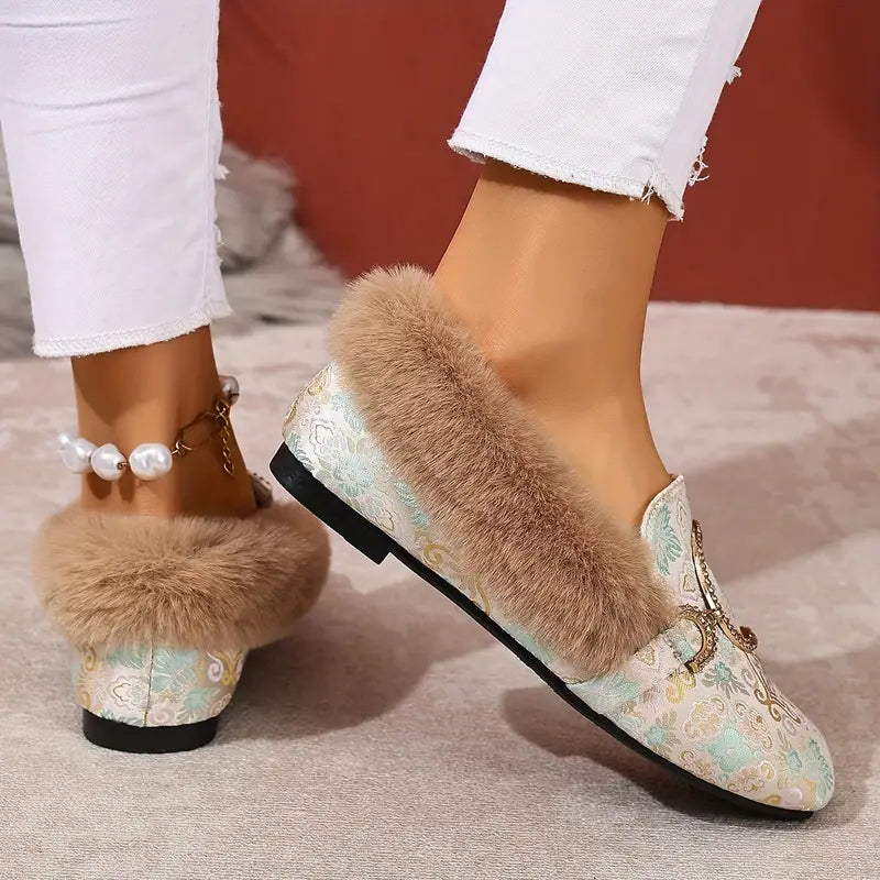 Vienna Grace Fur-Lined Loafers