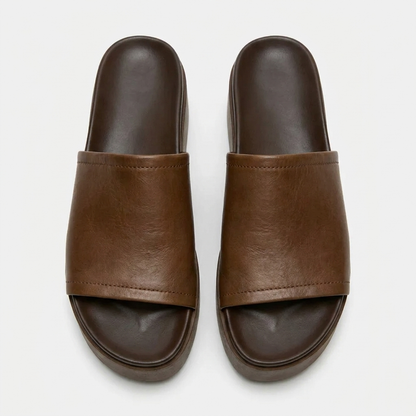Arwinn Leather Platform Slides