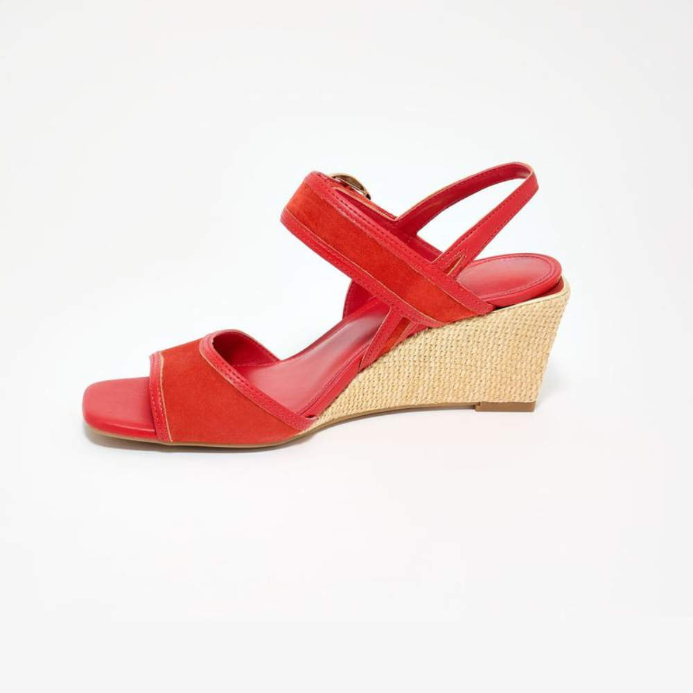 Helcey Suede Espadrille Wedges – The Red Wedge That Owns the Room