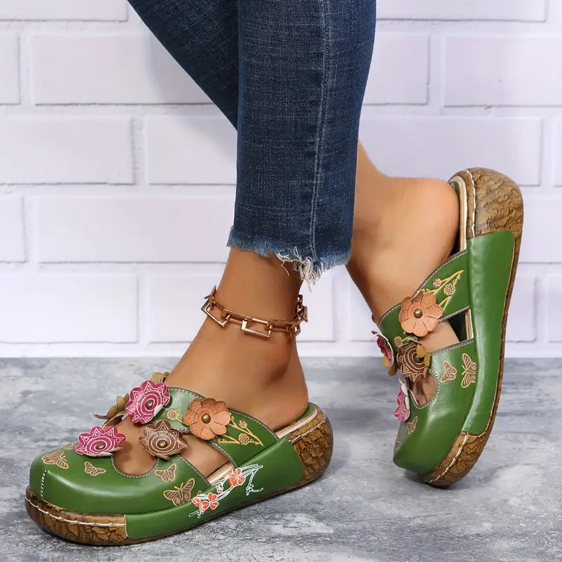 Florence Floral Mule Sandals