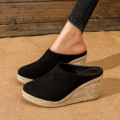 Florence - Suede Wedge Mules