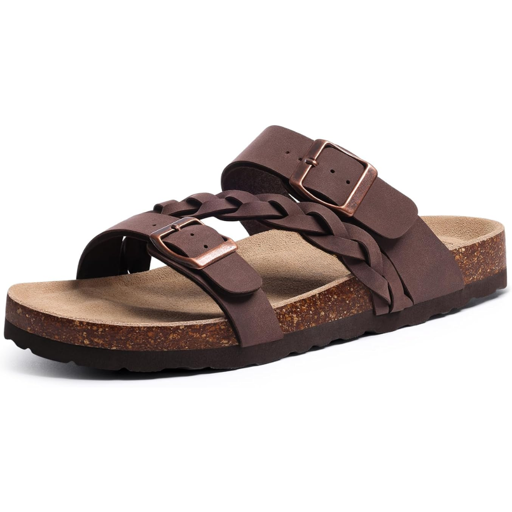 Braided Leather Cork Sandals – Two Straps. One Perfect Fit. – Northend Shop