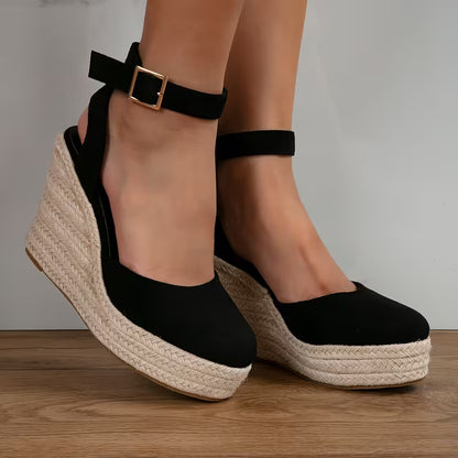 Barcelona - Ankle Strap Espadrille Wedges