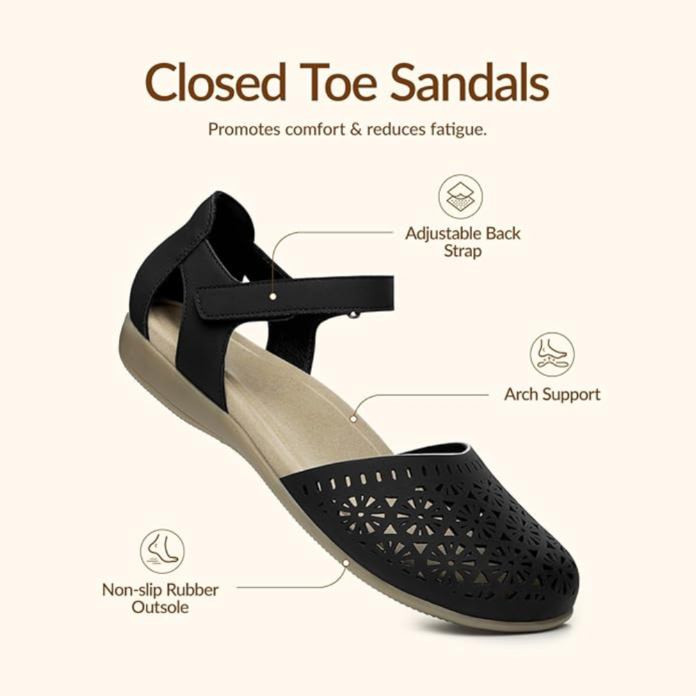 Flora Cutout Closed-Toe Sandals – The Flat That Has It All