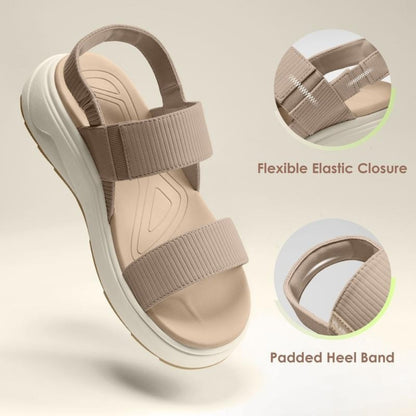 Ribbed Orthopedic Platform Sandals