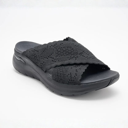 Mia Crochet Knit Slide Sandals – Stretch Into Pure Comfort