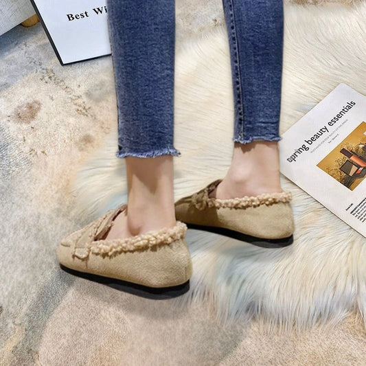 Cozy Winter Leather Furry Loafers