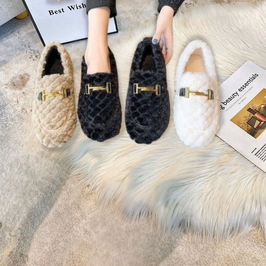 Cozy Lambswool Fur Loafers