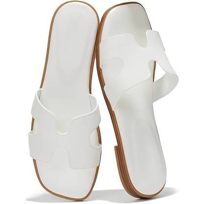 Tessa Raffia Slide Sandals – Pure Memory Foam Comfort, All Day