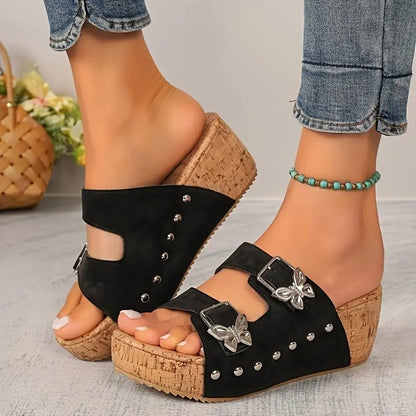 Porto Butterfly Wedge Sandals