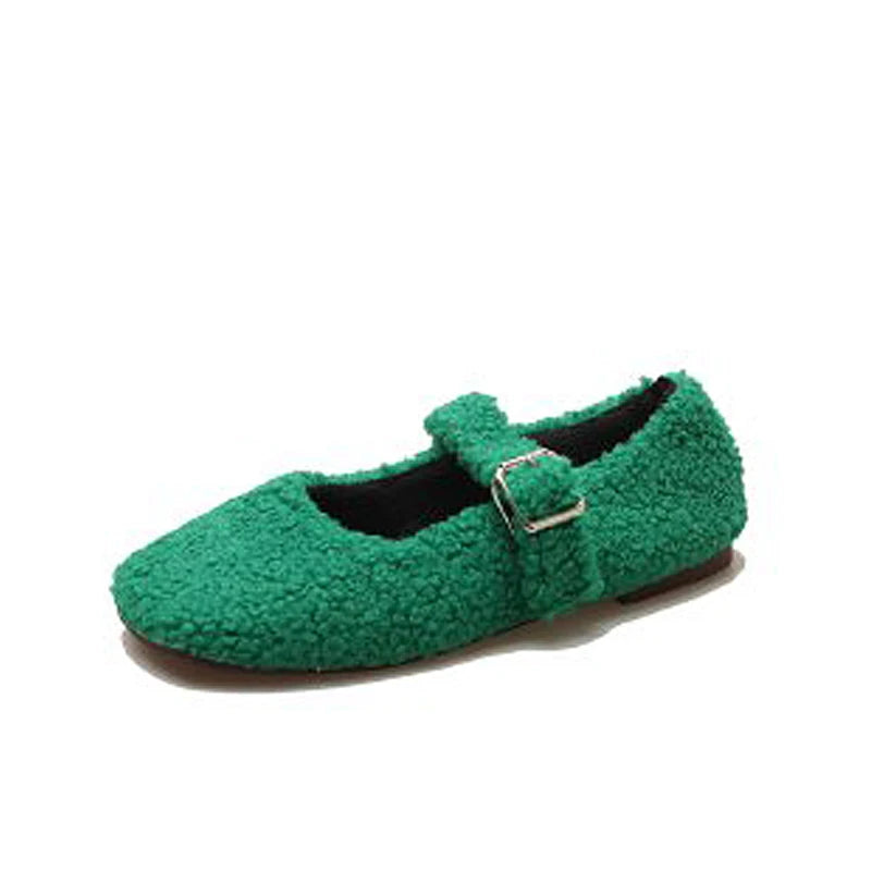 Luxe Lambswool Mary Jane Flats