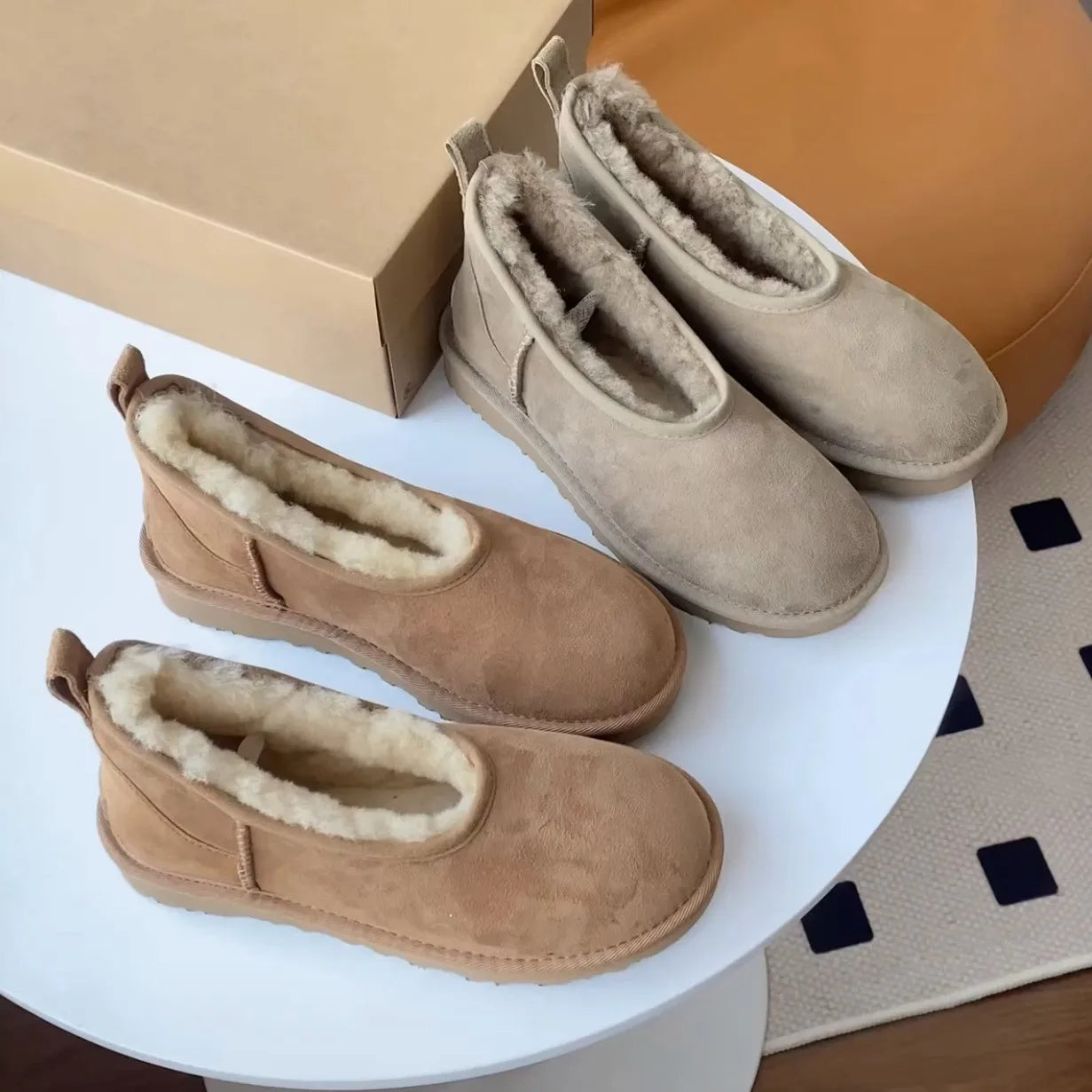 Cozy Snow Fur Loafers for Women