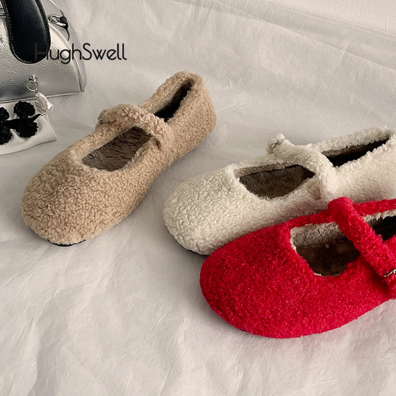 Cozy Plush Ballet Flats for Women