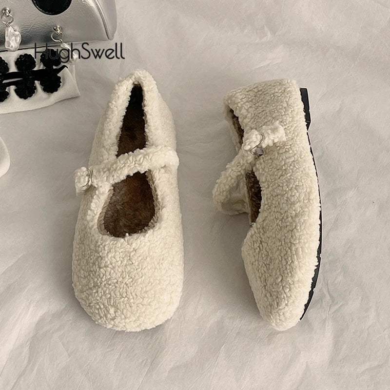 Cozy Plush Ballet Flats for Women