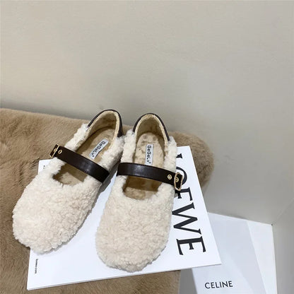 Chic Fleece Ballet Loafers