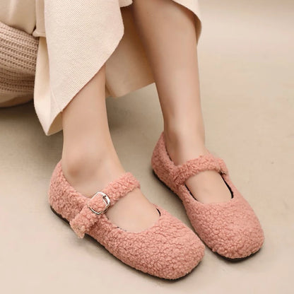 Luxe Lambswool Mary Jane Flats