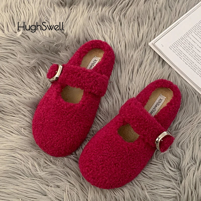 Warm Lambswool Mary Jane Flats