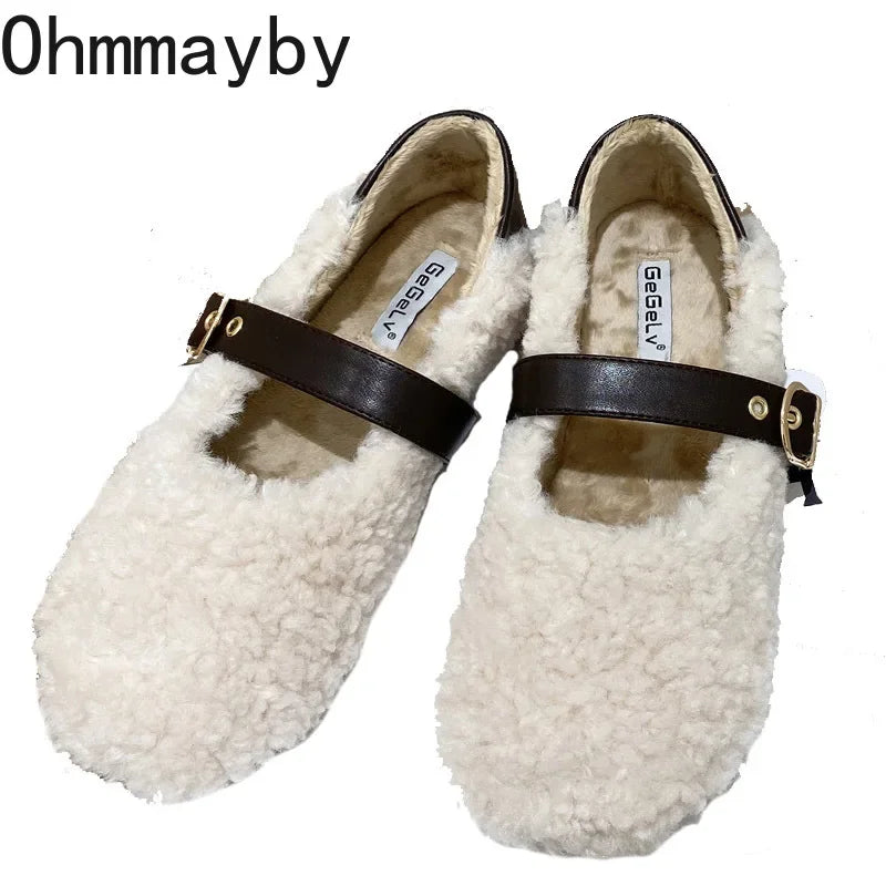 Chic Fleece Ballet Loafers