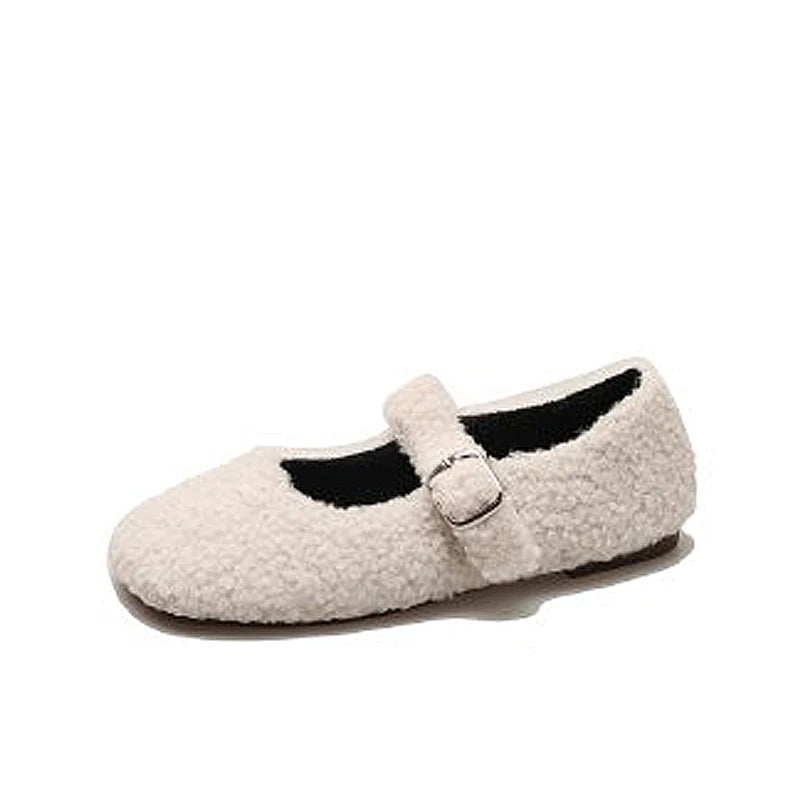 Luxe Lambswool Mary Jane Flats