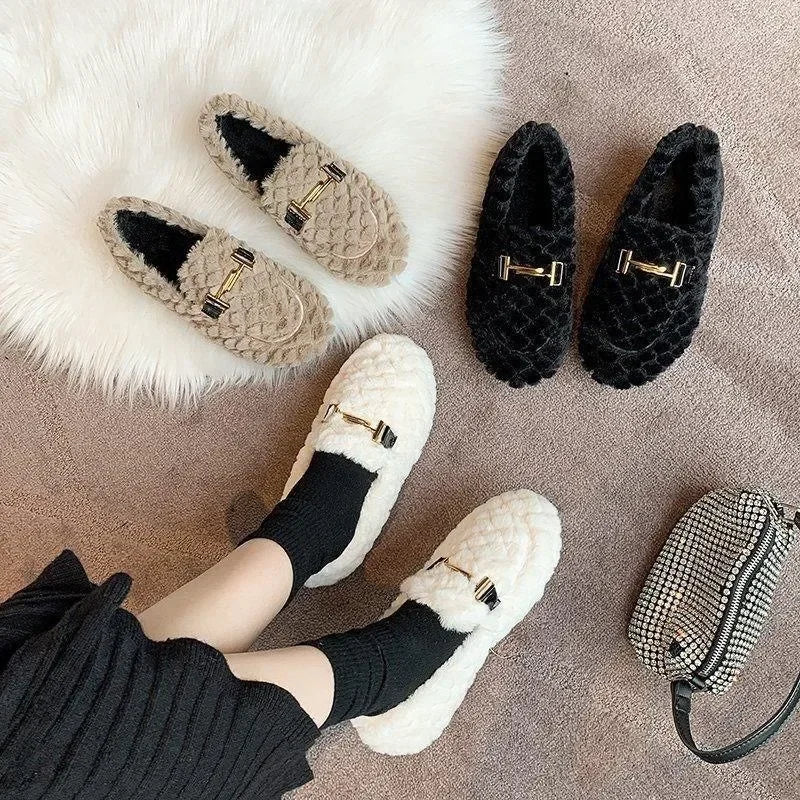 Cozy Lambswool Fur Loafers