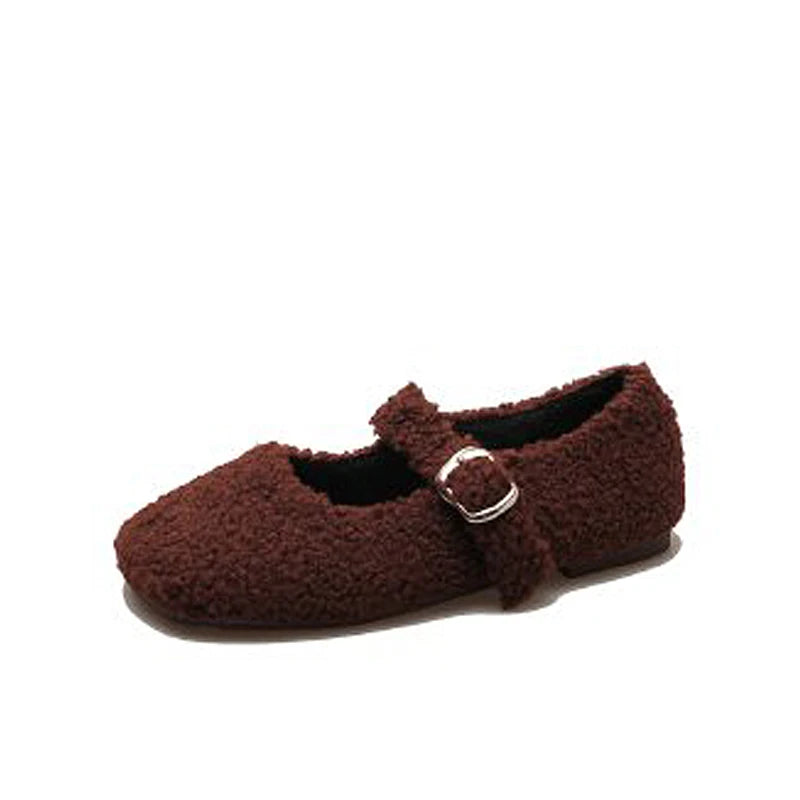 Luxe Lambswool Mary Jane Flats