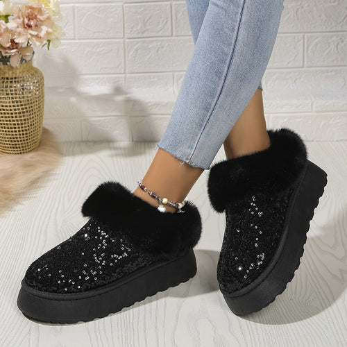 CrystalFur Comfy Platform Boots