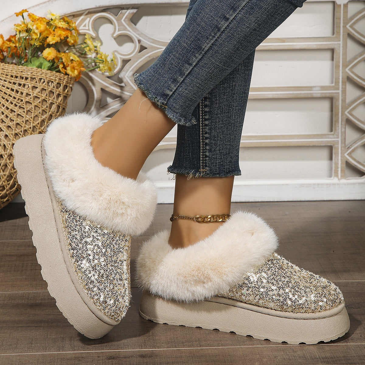 CrystalFur Comfy Platform Boots