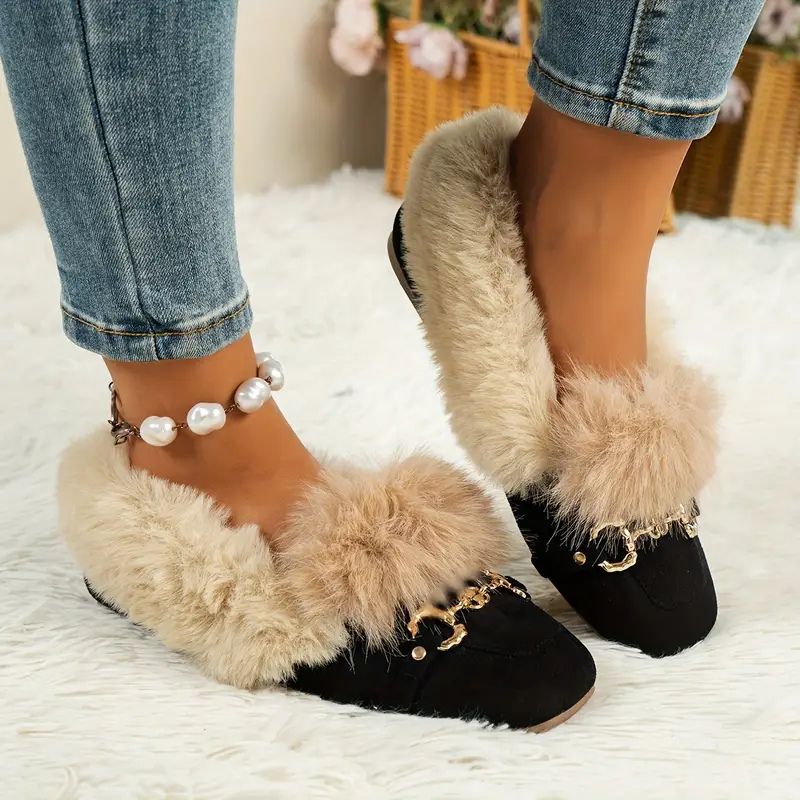 Luxe Fur Loafers – Elegant Warmth with Orthopedic Comfort
