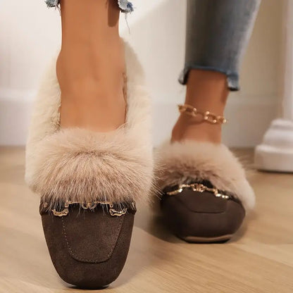 Luxe Fur Loafers – Elegant Warmth with Orthopedic Comfort